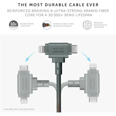 Native Union 2-In-1 Charging Cable 1.8M - Green